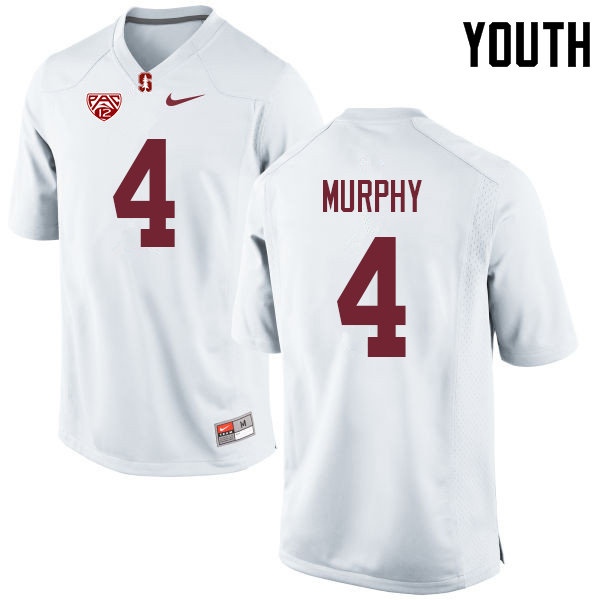 Youth #4 Alameen Murphy Stanford Cardinal College Football Jerseys Sale-White - Click Image to Close